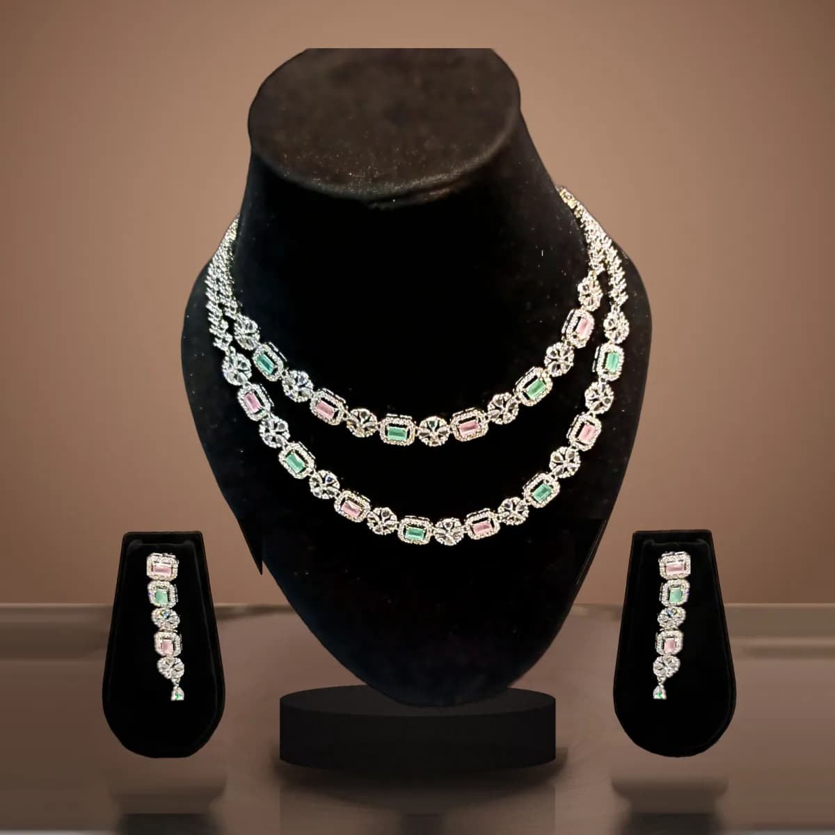 Rajkumari Pastel Layered Stone Set